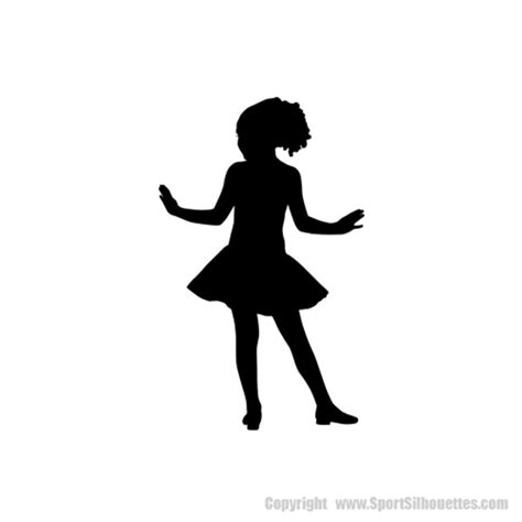 YOUNG GIRL DANCING SILHOUETTES (Wall Vinyl Decals) Young Girl Dancing