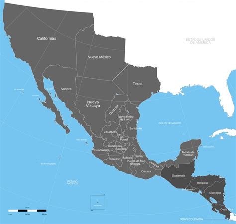 Political divisions of the First Mexican Empire | Mexico history ...