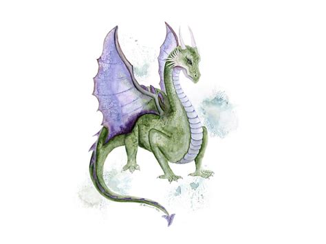 Dragon Art Print Watercolor Dragon Painting Dragon Nursery - Etsy