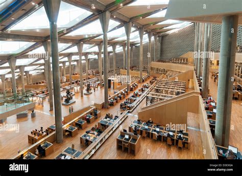 Interior of Main Reading Room of Bibliotheca Alexandrina (Library of ...