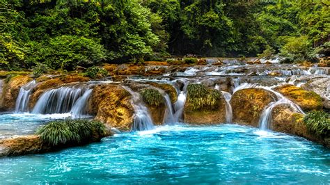 River waterfall in Xiaoqikong Scenic Area, Libo County, Guizhou ...