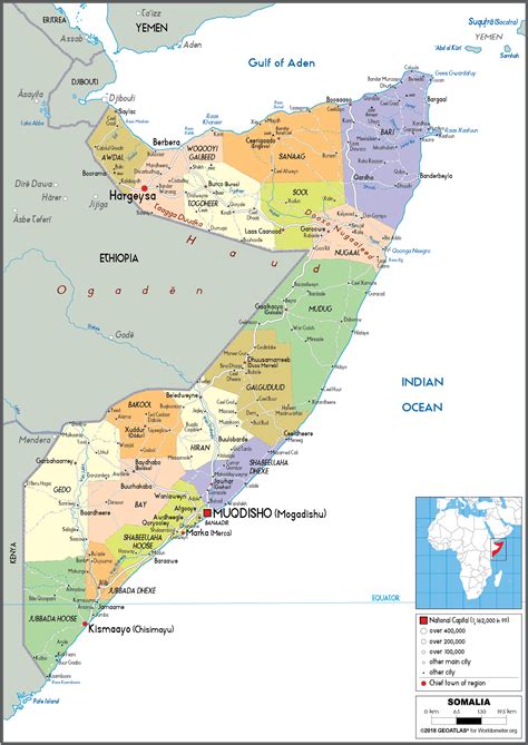 Somalia Map (Political) - Worldometer