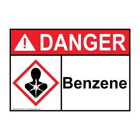 ANSI-GHS Benzene Sign With Symbol ADE-38130