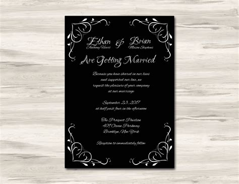 5x7 Wedding Invitation Printable Invitation Custom Design - Etsy