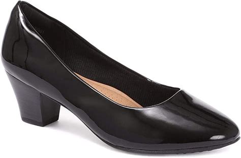 Pavers Womens Chunky Heel Elegant Slip-On Court Shoes: Amazon.co.uk ...