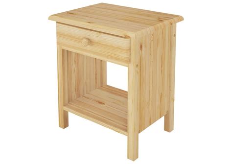 Solid pine nightstand with 1 drawer and 1 open shelf 90.20-K0 ...