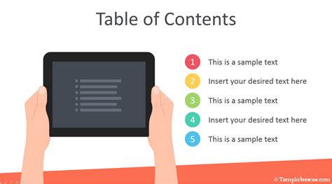 Table of Contents for PowerPoint - Templateswise.com