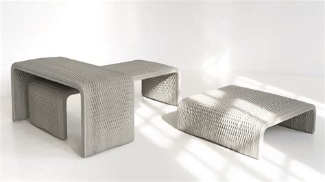 Woven concrete benches by Studio 7.5 and XstreeE | Projets de mobilier ...