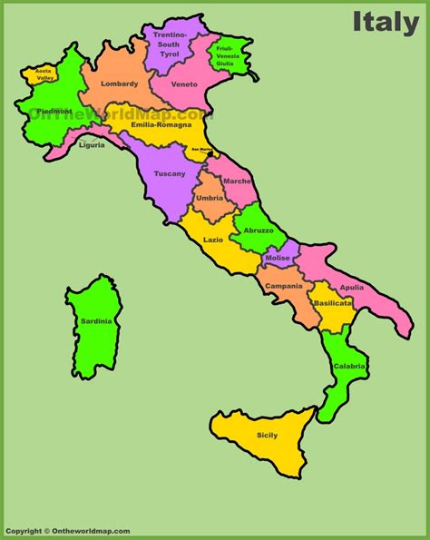 Italy regions map