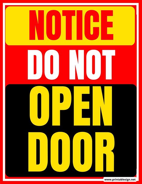 Do Not Open Door Sign | FREE Download