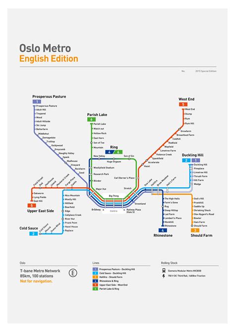 Oslo metro map translated into English - SuperSocial