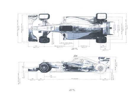 Mercedes F1 W07 Hybrid Blueprint - Download free blueprint for 3D ...