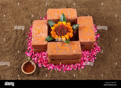 High angle view of Bhoomi Pujan Stock Photo - Alamy