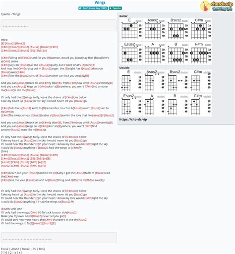 Chord: Wings - tab, song lyric, sheet, guitar, ukulele | chords.vip