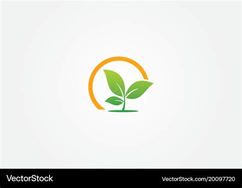 Plant seed organic green logo Royalty Free Vector Image