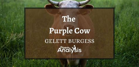 The Purple Cow by Gelett Burgess - Poem Analysis