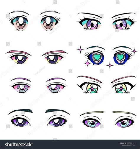 Conjunto de dibujos animados ojos de: vector de stock (libre de ...