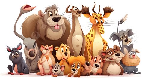 Animal Cartoon Creature Background, Animal, Cartoon, White Background ...