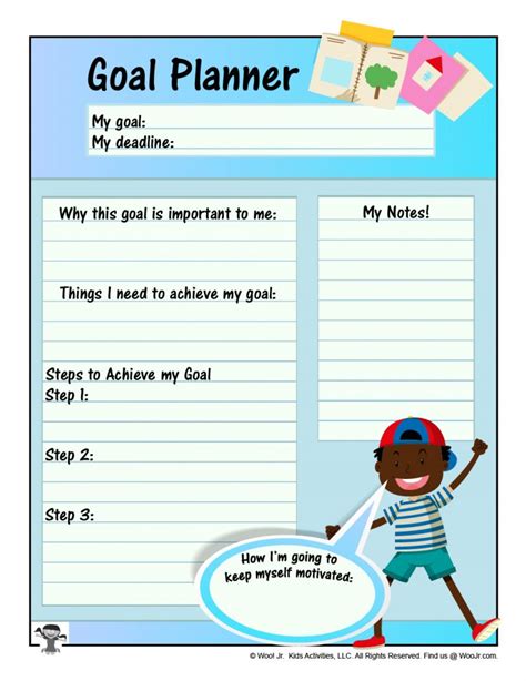 Goal Setting Worksheets for Kids | Woo! Jr. Kids Activities : Children ...