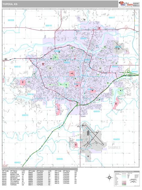 Topeka Kansas Wall Map (Premium Style) by MarketMAPS - MapSales