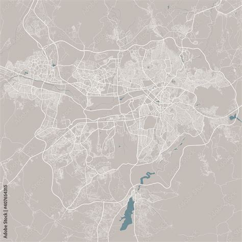 Detailed map of Ankara city, linear print map. Cityscape panorama ...