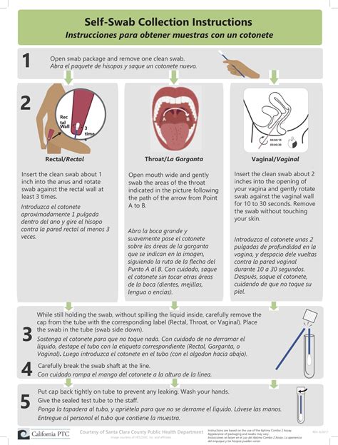 Self-Swab Collection Instructions – English/Spanish (CA-PTC) – East Bay ...