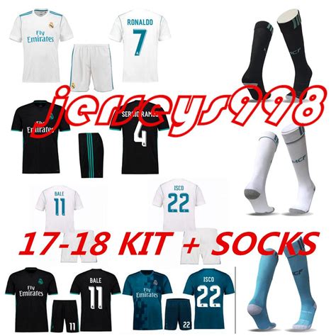 2020 KIT+SOCKS 17 18 Real Madrid Soccer Jerseys Kits RONALDO SERGIO ...