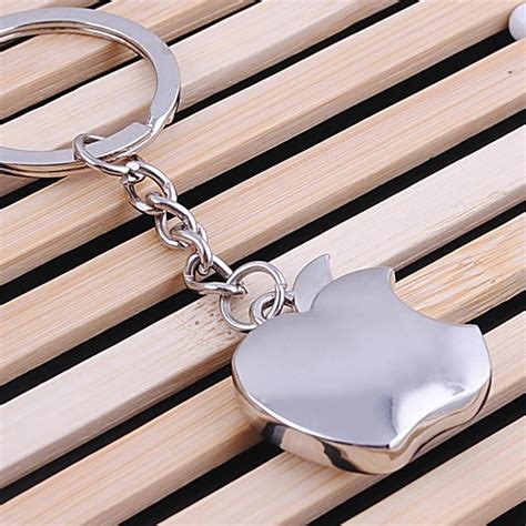 wholesale 10PCS/lotl Silver Mini Apple Keychain Top Quality Fashion Key ...