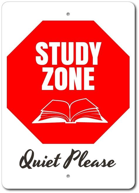 Study Zone Sign, Quiet Please Sign, Library Decor, Book Lover Gift ...