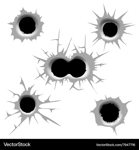 Bullet hole Royalty Free Vector Image - VectorStock