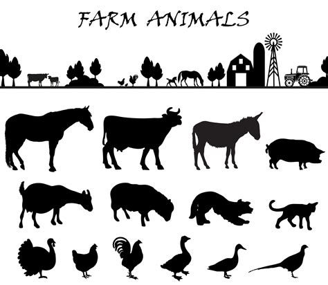 Farm Animals Silhouette Set Free Stock Photo - Public Domain Pictures