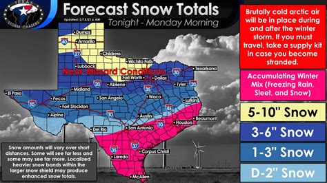 Major Winter Storm for all 254 Texas Counties Tonight, Sunday, and Monday