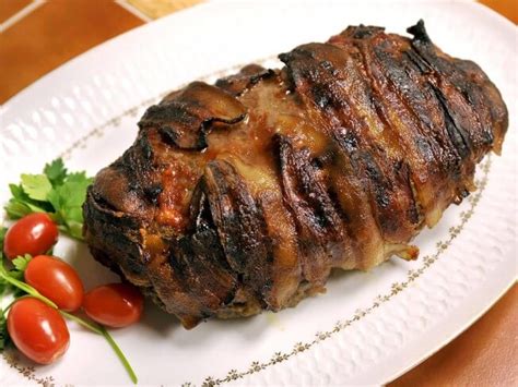 Perfect Bacon Wrapped Meatloaf With Brown Sugar-Ketchup Glaze Recipe ...