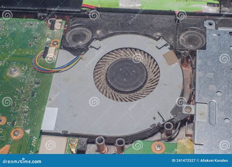 Cleaning Dust from Laptop Cooler. Fixing Notebook Stock Image - Image ...