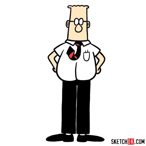 Learn How to Draw Dilbert, the Office Icon Step-by-Step