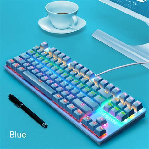 New K550 87 Keys Wired Mechanical Keyboard Blue Switch Waterproof 19 ...