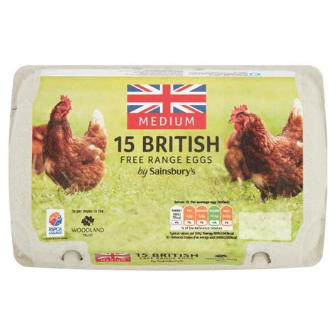 Sainsbury's Free Range British Eggs Medium x15 - £3.2 - Compare Prices