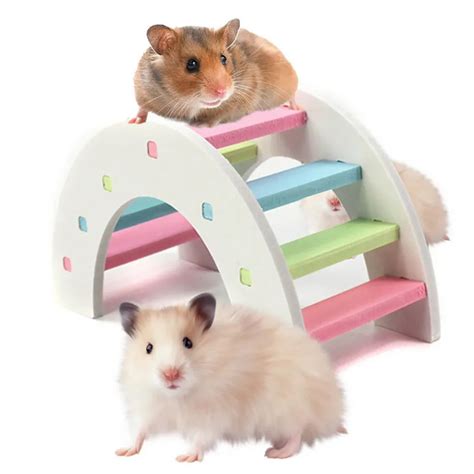 Transer Hot Pet Hamster Toys Rainbow Bridge Guinea Pig Hamster Wooden ...