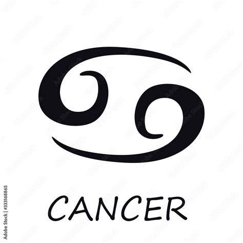 Cancer zodiac sign black vector illustration. Celestial crab esoteric ...