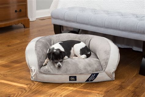 SertaPedic Memory Foam Mini Couch Dog Bed, Grey, Small - Walmart.com