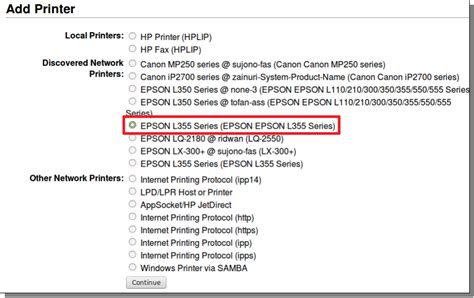 Setting Printer Epson L355 Wifi di Linux Mint 17 - Sedikit Catatan