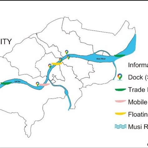 Map of Shipping and Trading in the Musi River of Palembang (made with ...