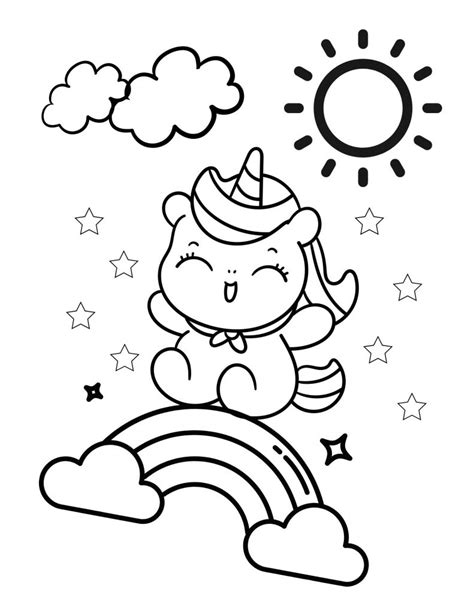 Cute Unicorn Printable Coloring Pages