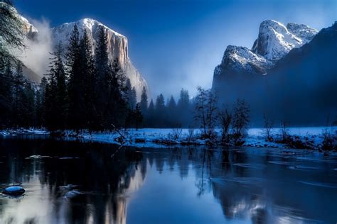 Winter River Mountains Snow Royalty Free Photo