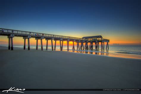 Tybee Island Pier Sunrise Georgia Beach – HDR Photography by Captain Kimo