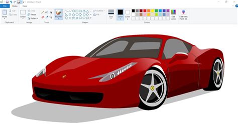 How to draw 3D Car on computer using Ms Paint | 3D Car Drawing | Ms ...