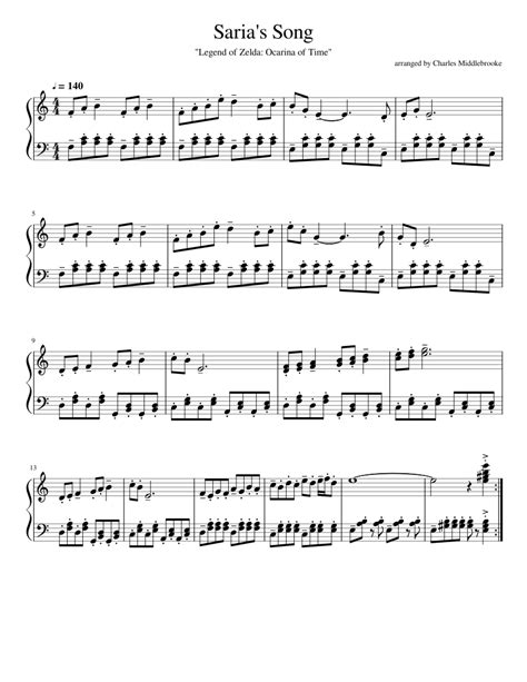 Saria s Song sheet music for Piano download free in PDF or MIDI