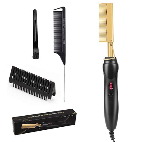 Buy Electric Hot Comb Hair Straightener - Heat Pressing Comb Portable ...