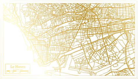 Le Havre France City Map in Retro Style in Golden Color. Outline Map ...