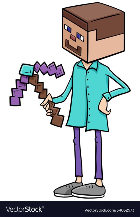 Boy in minecraft costume at halloween party Vector Image